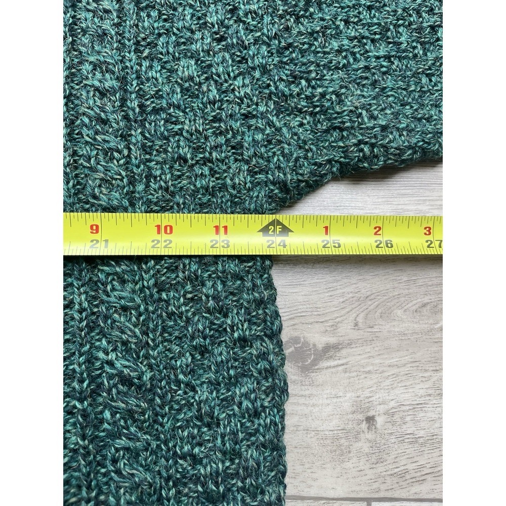 Carraig Donn Aran Green Cardigan Sweater Women XL 100 Pure New Wool Made Ireland - Picture 10 of 13